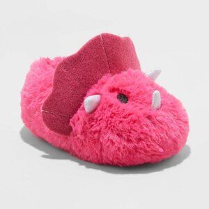 Toddler Girls Rori Dinosaur Moccasin Slipper Pink Cat & Jack Small 5/6 Fuzzy Non